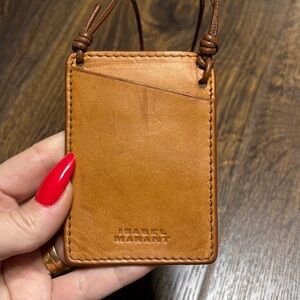 Isabel Marant Leather ID/card holder in brown leather